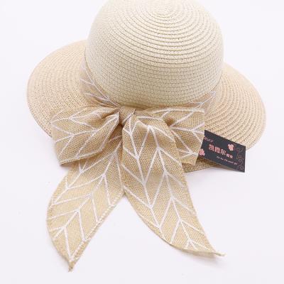 China Wholesale new hot selling character raffia character round cover brim straw hat ladies summer sun hat leisure beach wide hat for sale