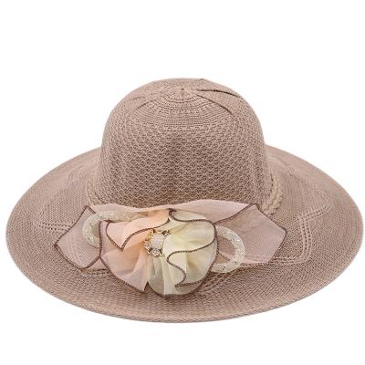 China Big Brim Outdoor Hat Character Ladies Sun Hat Outdoor Fishing UV Protection Knitted Hat for sale