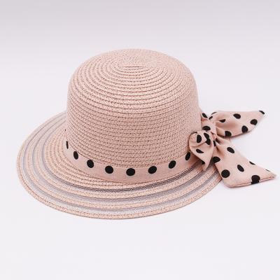 China 2021 hot selling children's natural straw hat littered materials soft straw hat children's straw hat for sale