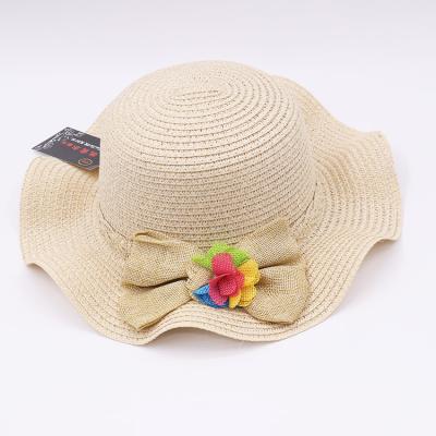 China New Summer Flower Papyrus Character Decoration Children's Hat Multicolor Breathable Straw Hat for sale