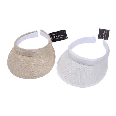 China Fashionable empty top material color sun shade soild chemical fiber hats character summer empty top hat for sale