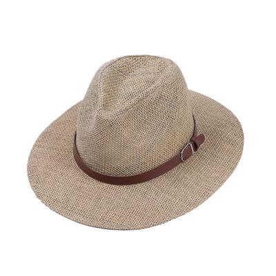 China Fashion Wholesale High Quality Straw Hat Character Porcelain Cheap Panama Hats Men Beach Travel for sale