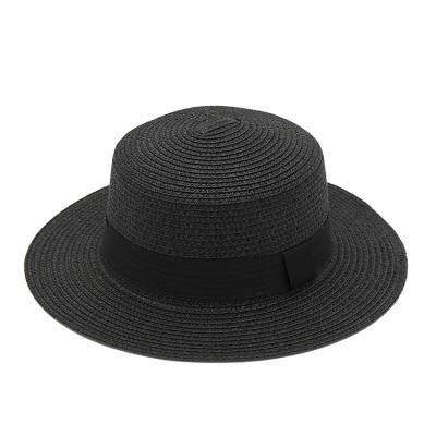 China Character Most Popular Wide Breathable Sun Protection Straw Hat Gutters Simple Design Flat Cap for sale