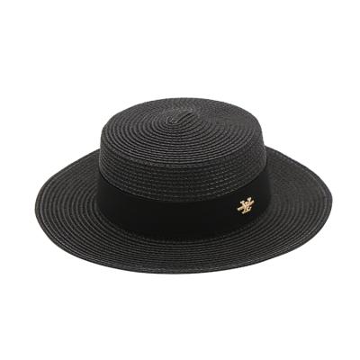 China Good Price Character Breathable Wide Brim Straw Hat Light Windproof Summer Flat Cap for sale