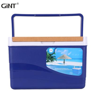 China GiNT 11L Cooler Box Ice Cooler Box Outdoor PU Hard Foam Insulation Waterproof With Wooden Lid for sale