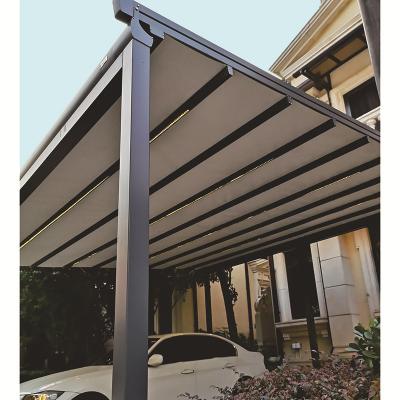 China Easily Assembled Aluminum Profile Garden Building Folding Pergola Storage Shed PVC Roof Customized Outdoor Gazebo Folding Pergola for sale