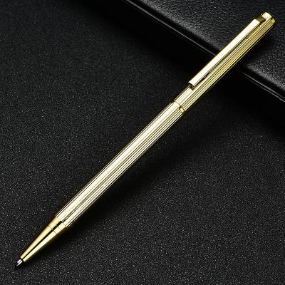 China Promotional Pen Golden Color Promotional Roller Slim Ball Pen for sale