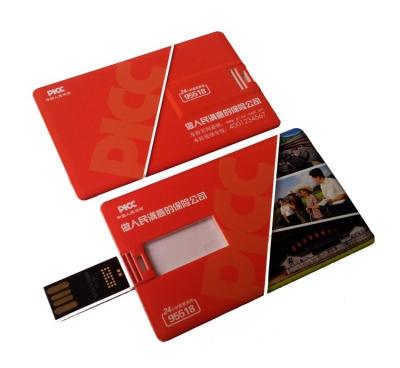 China Plastic Promotional Custom Double Sides Printing Credit Card USB Flash Drive Stick for sale