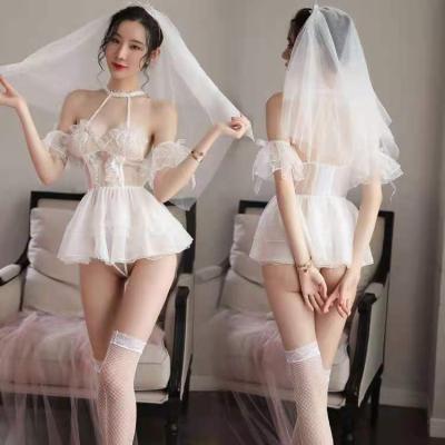 China HKMN Women Sexy Mature Ladies Lingerie Bride Dress Lace Wedding Lingerie for sale