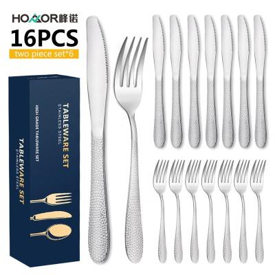 China Disposable silver cutlery set of 16 pieces of stainless steel cutlery set for 8 people for sale