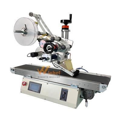 China Products Bottle Cardboard T-shirt Cardboard Surface Airplane Sticker Labeling Machine Fruit Packaging Semi Automatic Desktop Flat Box for sale