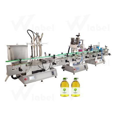 China Automatic Food Pump Jet Beverage Bottle And Water Lotion Filling Labeling Machine Capping Production Line For Oil for sale