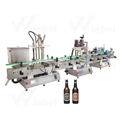 China NEW DESIGN tincture food dropper bottle filler filling capping labeling machine table line for sale