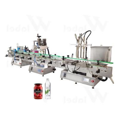 China Automatic Food Liquid Soap Shower Bath Gel Body Cream For Bottles Jars Cans Filling Labeling Machine Capping Production Line for sale