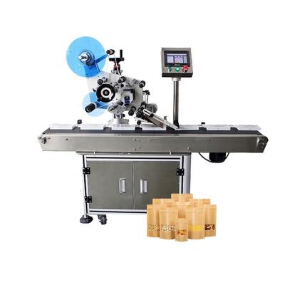 China Hot Automatic Square Flat Sticker Oil Food Cardboard Carton Food Vending Applicator Labeling Machine for sale