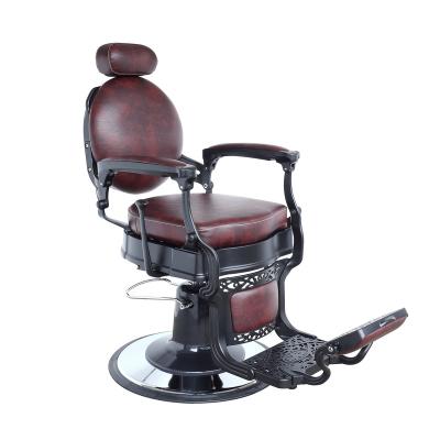 China Modern Barber Chair For Sale Antique Packaging Barber Chair Golden Hot Selling Barber Chairs Gold Leather Wooden Heavy Hydraulic Salon for sale