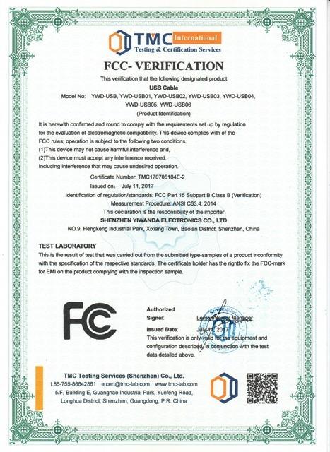 FCC - Shenzhen Yiwanda Electronics Co., Ltd.