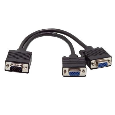 China COMPUTER Y Splitter Monitor 1 Male To 2 Female Screen Duplication VGA Converter Video Cable for sale