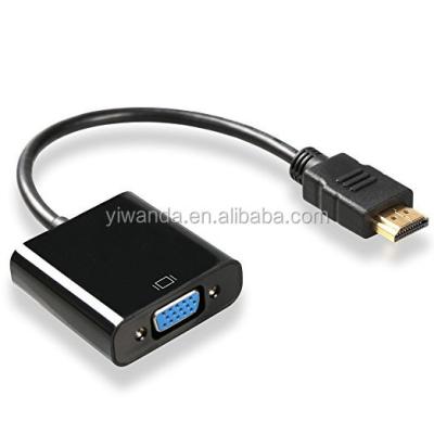 China Computer Gold Plated HDMI to VGA HD1080P HDMI to VGA Adapter Converter Male to adattatore hdmi female with 3.5mm Audio Left Cable for sale