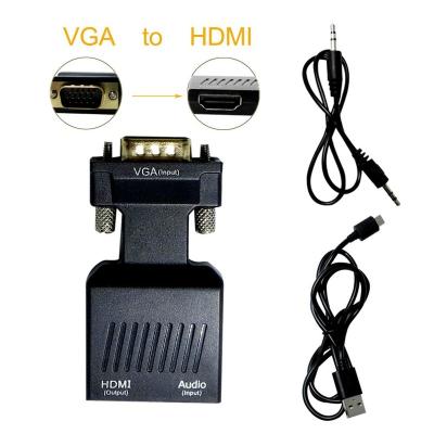 China Wholesale Computer VGA to HDMI Converter Adapter with Audio Cable for HD TV Cable hdmi covertidor for sale