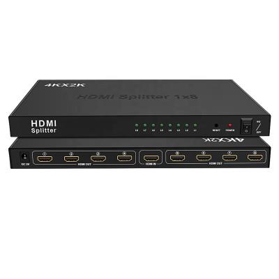 China 4k*2k factory 8 way 8 ports 1 in 8 splitter HDMI splitter 4K 2k 2k 30HZ 60hz splitter hdmi 1x8 for sale