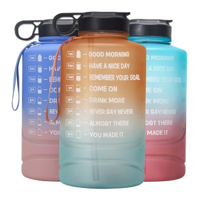 China Visit Vivid Fitness Making Pe 1gallon Motivational Sport Water Bottle With Time for sale