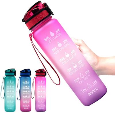 China New Fashion Viable Colorful Gym Fitness Sport Plastic Water Bottles Time Markers for sale