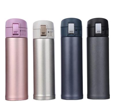 China Sustainable Hot Sale 350ml 500ml Portable Pink Drinking Stainless Steel Water Bottle With Lid for sale