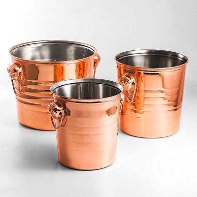 China Viable high quality modern restaurants party bulk gold iron beer wine ice bucket for sale