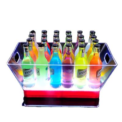 China Modern Viable Party Table Rectangle Tall Cooling Acrylic Beer Champagne Ice Bucket for sale