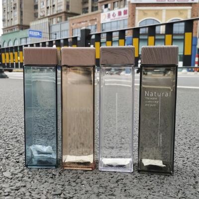 China Viable Custom Logo Thermal Insulation Straw Type 500ml Square Plastic Water Bottle for sale