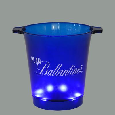 China Viable Custom Mini Led Light Ice Bucket ABS Logo Color Bar Party Champagne pp beer for sale