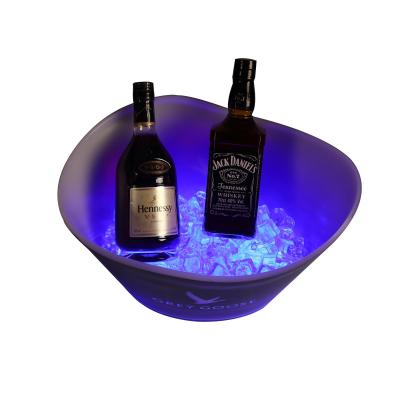 China Viable Custom Logo Party Cooling Color Changing Big Beer Cooler Led Ice Bucket for sale