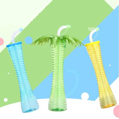 China Sustainable Creative Kids Drinking Plastic Collapsible Collapsible 500ml Water Bottles With Straw for sale