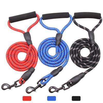 China Sustainable Heavy Duty Blue Nylon Pet Training Metal Pull Dog Leash Climbing Rope for sale