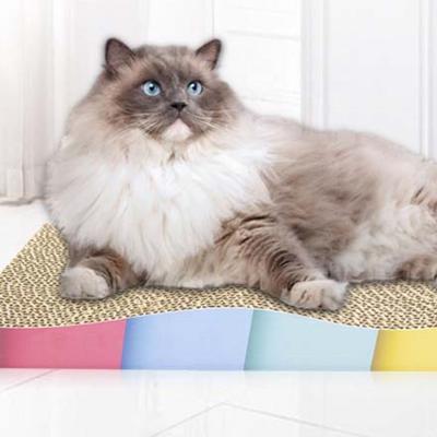 China Shape Wave Design Multi Sustainable Toy Paper Board Scratcher Corrugated Cardboard For Cats for sale