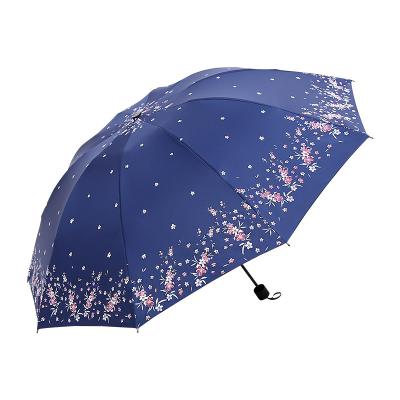 China Chinese Popular Minimalist Sunny Rainy Nylon Fabric Manual Folding Windproof Umbrella for sale