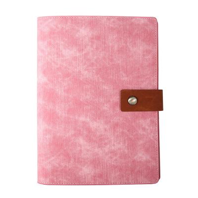 China Fashion New Style Hardcover Book Style Cover A5 A6 Leather Diary Notebook With Buttons for sale