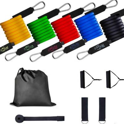 China Wholesale Hot Selling Resistance Band Set of Five Level Amazon Resistance Bands Resistance Bands Door Anchor Wall Band Bar Set 11 Pcs for sale