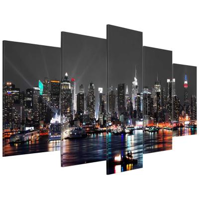 China Decorative Modern American Style Paintings Wall Painting Abstract Oil Painting 5 in 1 for sale