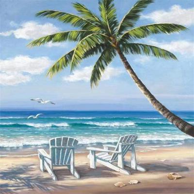 China American Style Shipping Agent Wall Arts Coconut Tree Seascape Paintings In Summer Free Shipping Items For Women for sale