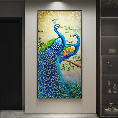 China Home Decorative High Quality High Resolution Printing Dafen Art Modern Character Oil Painting Oil Painting Pop On Canvas Peacock Wall Drop Shipping for sale