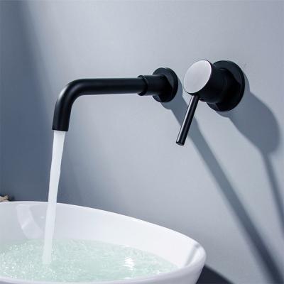 China Metered Faucets Metered Wall Mounted Faucets Single Handle Bathroom Faucet 2 Hole Basin Faucet for sale