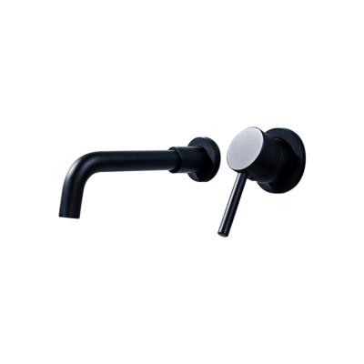 China Industrial Wall Mounted Industrial Single Handle Bathroom Faucet 2 Hole Matte Black Basin Faucet for sale