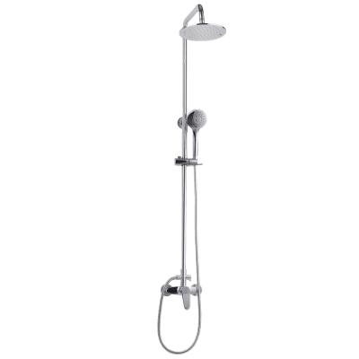 China Slide Bar Free Slide Bar Unique Cold Hot Water Rush Mixer Taps Set Wall Mounted Brass Head Amenities Bathroom Shower for sale