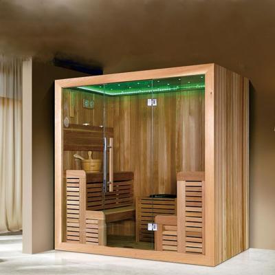 China Computer Control Panel Suna Wood Luxury Modern Bathroom Glass Steam Shower Rooms for sale