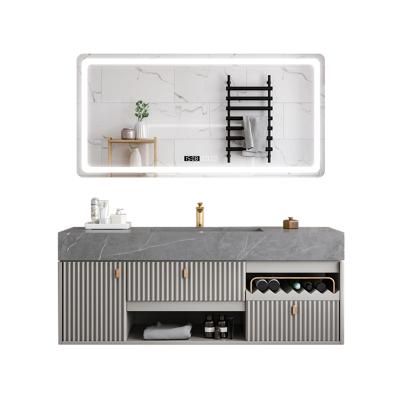 China Modern Modern Modern Storage With Basin Mirror Bathroom Vanity Cabinet Set for sale