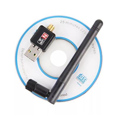 China Wireless Desktop 150M USB 2.0 WiFi 802.11 b/g/n LAN Adapter Network Card with Rotatable Antenna for Laptop for sale