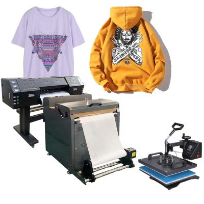 China Garment Shops 60cm Printing Width DTF Printer Pet Film Printer Machine With Flip Powder Machine Used For Textile Clothes Printing for sale