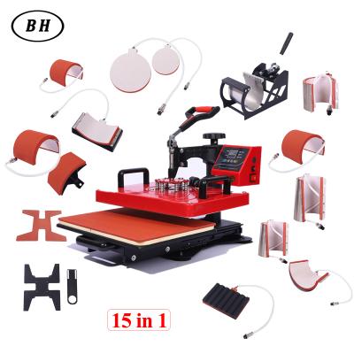 China Garment Shops New Heat Press Machines Subli mation 38*38cm For T Shirt Mug Cap Heat Press Machine 15 in 1 for sale